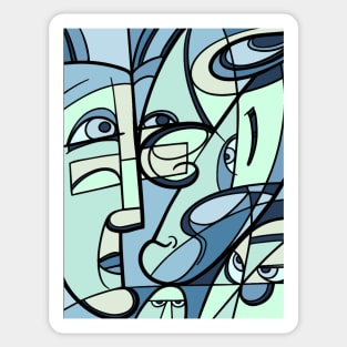 portrait cubism Sticker